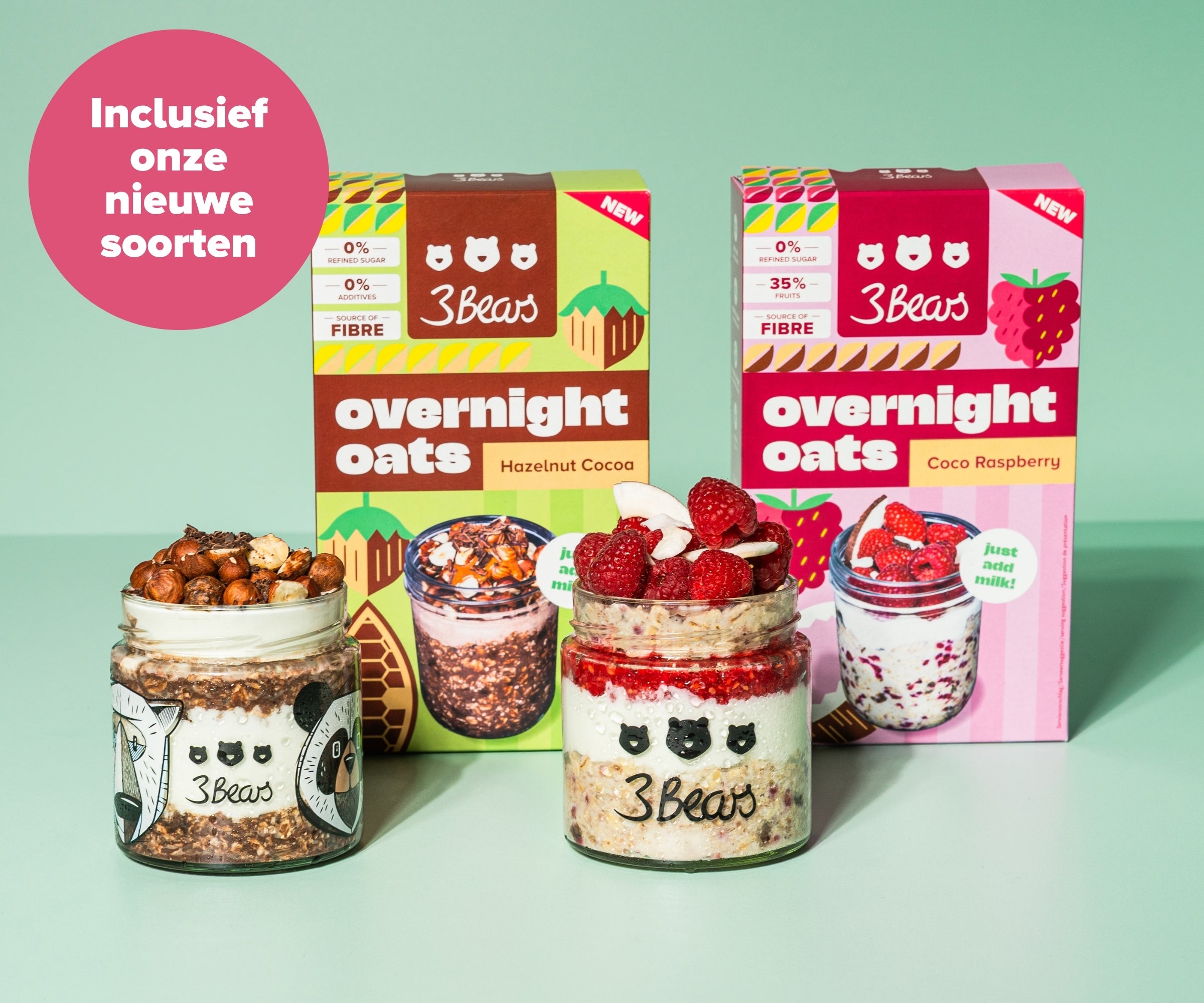 Including the two new Overnight Oats flavours Coco Raspberry and Hazelnut Cocoa