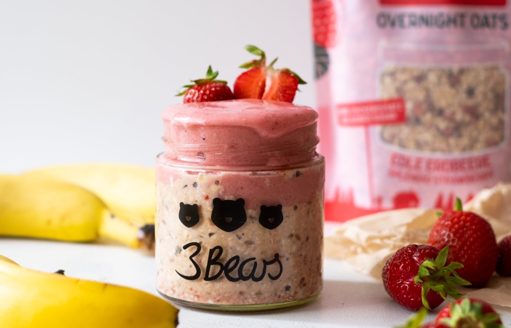 Erdbeer Overnight Oats vegan