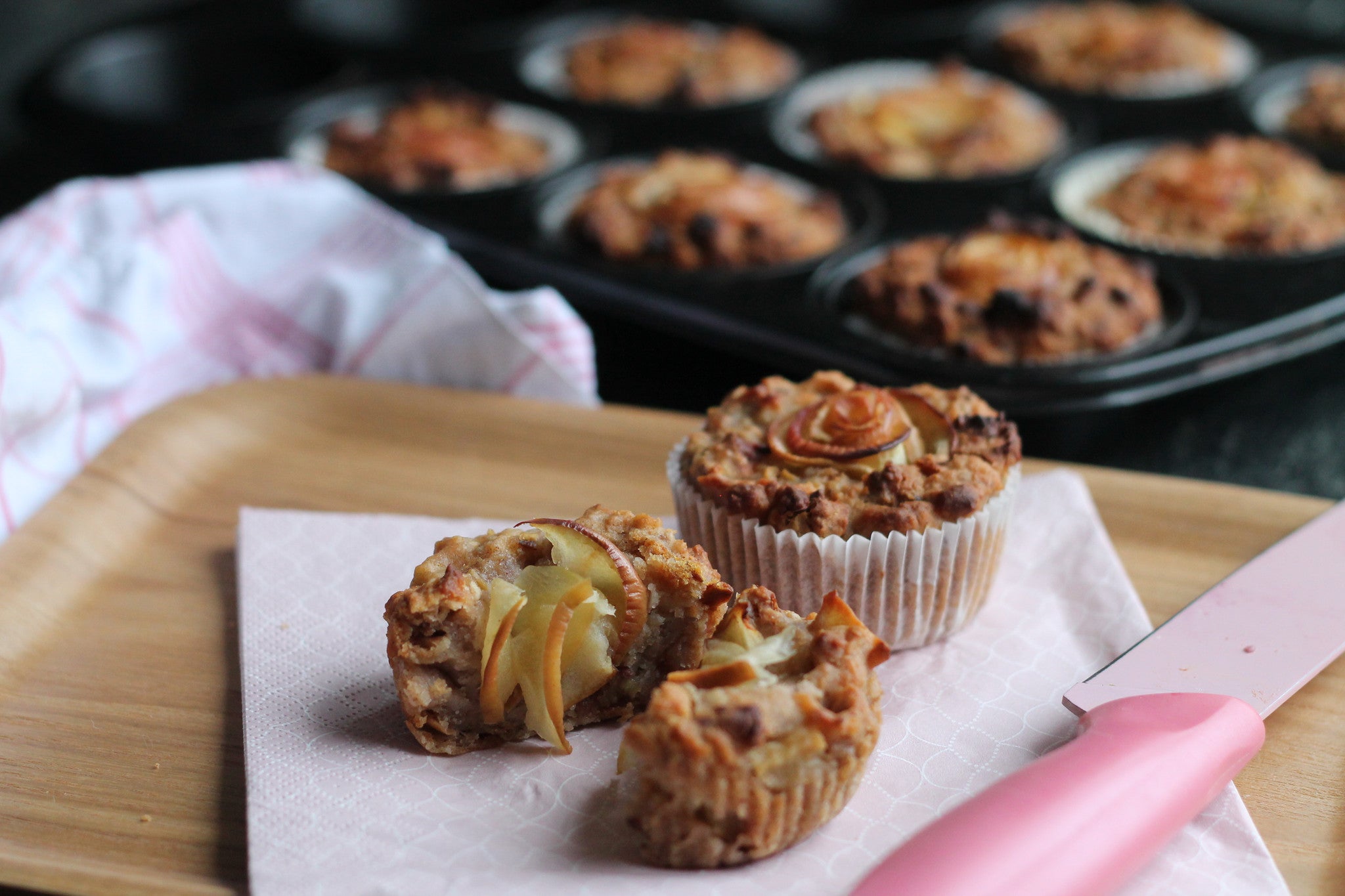 Apfel Hafer Muffins Apfelrose